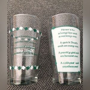 Irish 16 Ounce Drink Glasses